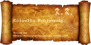 Kolovits Kunigunda névjegykártya
